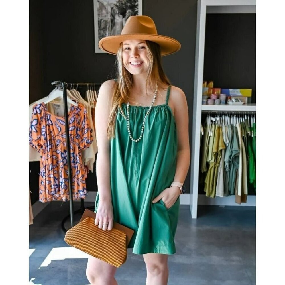 Poppy Love Wide Leg Romper in Pacific Green - Picture 9 of 10